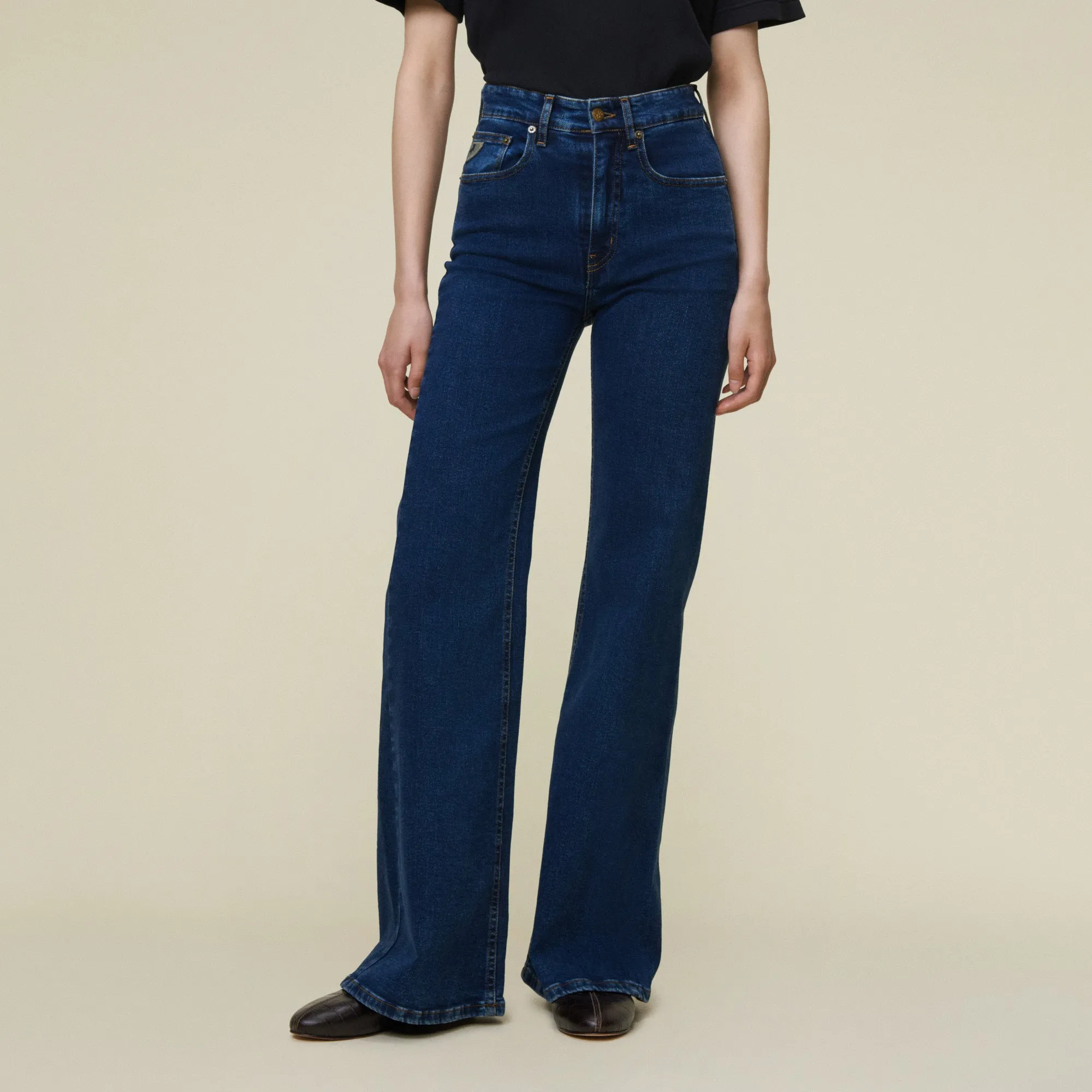 Palas Night Blue Drift - High Rise Flare