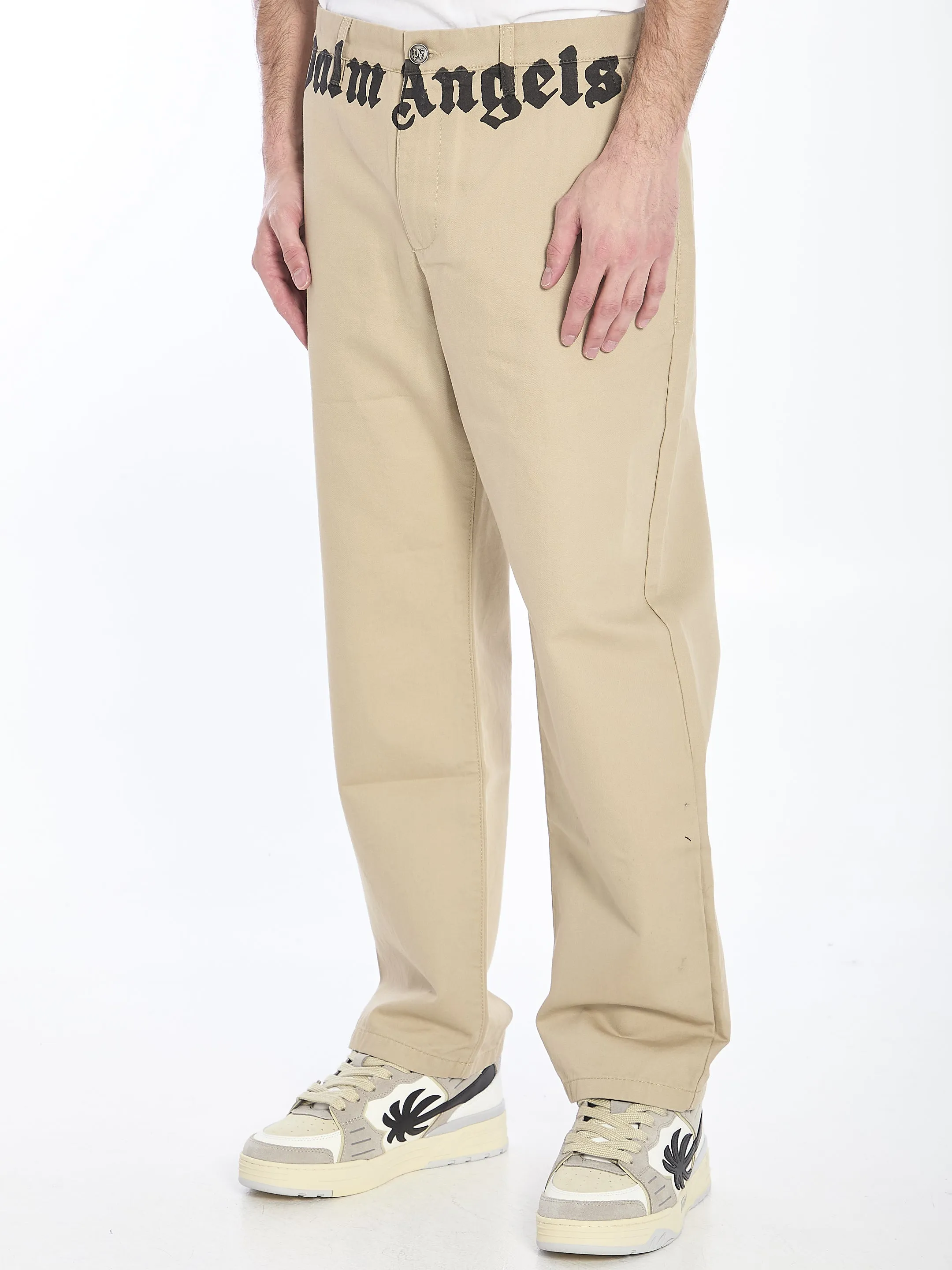 Palm Angels Chino Pants With Logo