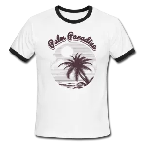 Palm Paradise, Ringer T-Shirt, Travel, Vintage Style Tee, T-Shirt, Ringer