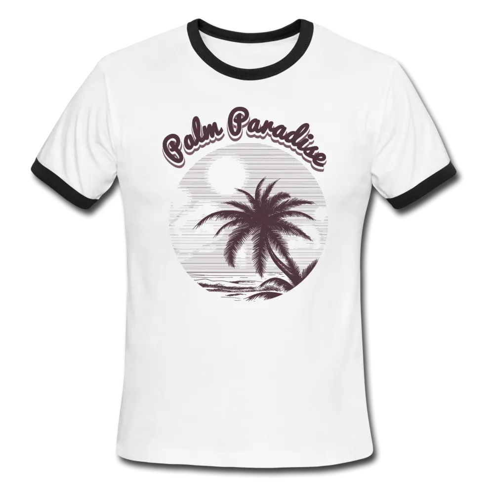 Palm Paradise, Ringer T-Shirt, Travel, Vintage Style Tee, T-Shirt, Ringer