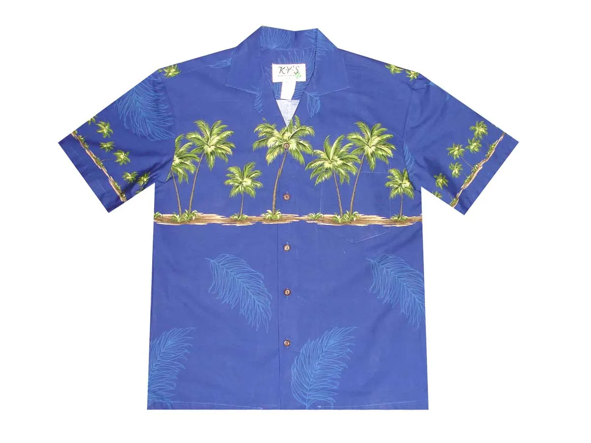 Palm Trees in Hawaii Cotton Aloha Shirt