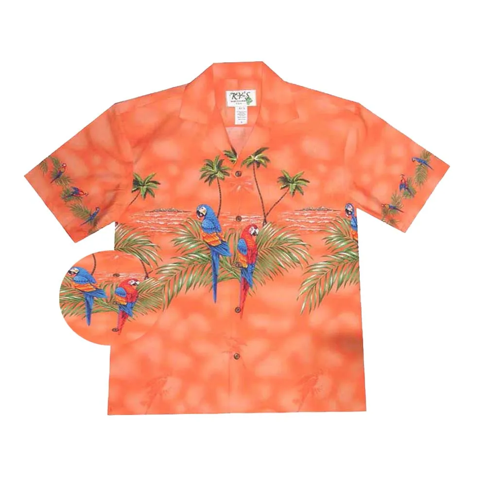 Parrot Island Cotton Aloha Shirt