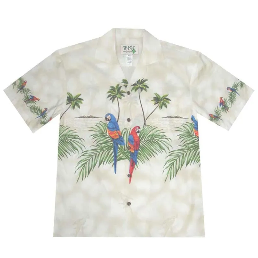 Parrot Island Cotton Aloha Shirt