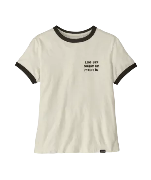 Patagonia CTA Ringer Responsibili-Tee-Log Off: Birch White