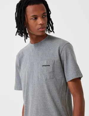 Patagonia P-6 Logo Pocket Responsibili-Tee T-Shirt - Gravel Heather Grey