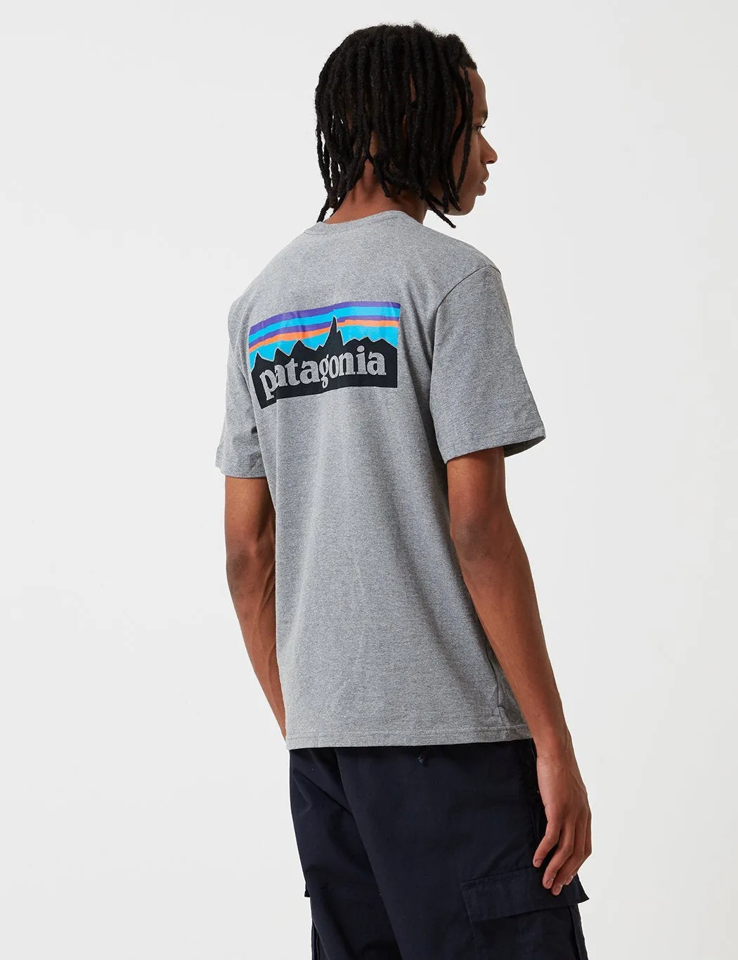 Patagonia P-6 Logo Pocket Responsibili-Tee T-Shirt - Gravel Heather Grey