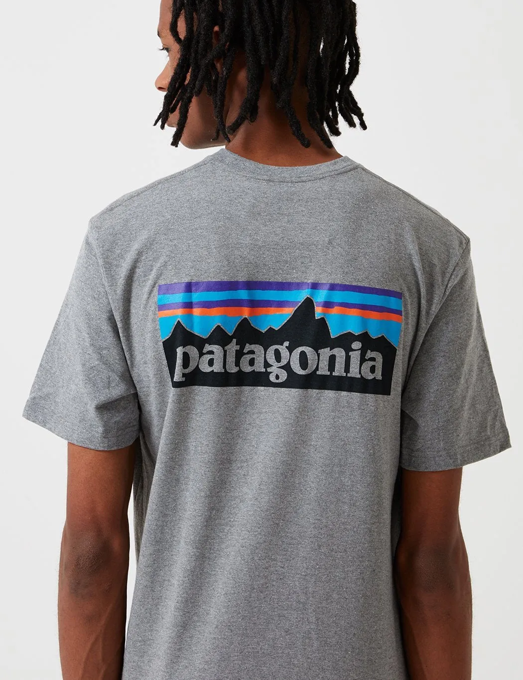 Patagonia P-6 Logo Pocket Responsibili-Tee T-Shirt - Gravel Heather Grey