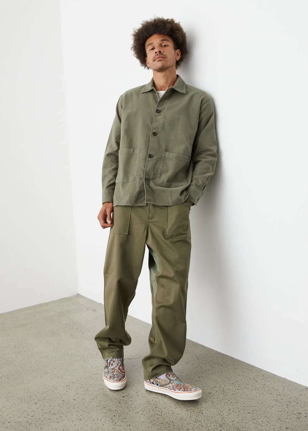 Patched Military Fatigue Pants