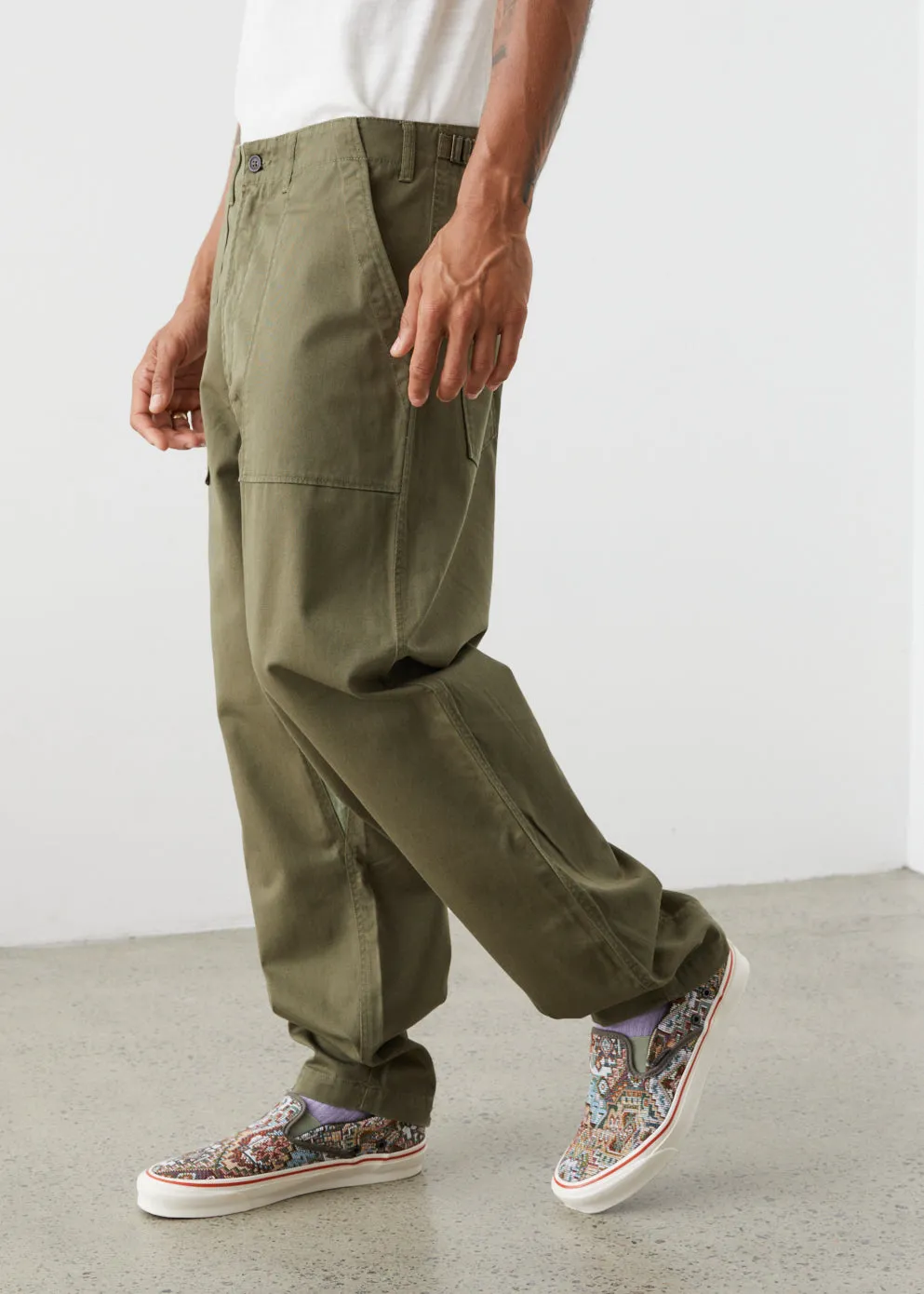 Patched Military Fatigue Pants
