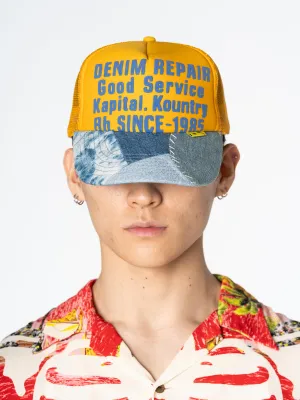 Patchwork Denim Brim Trucker Hat