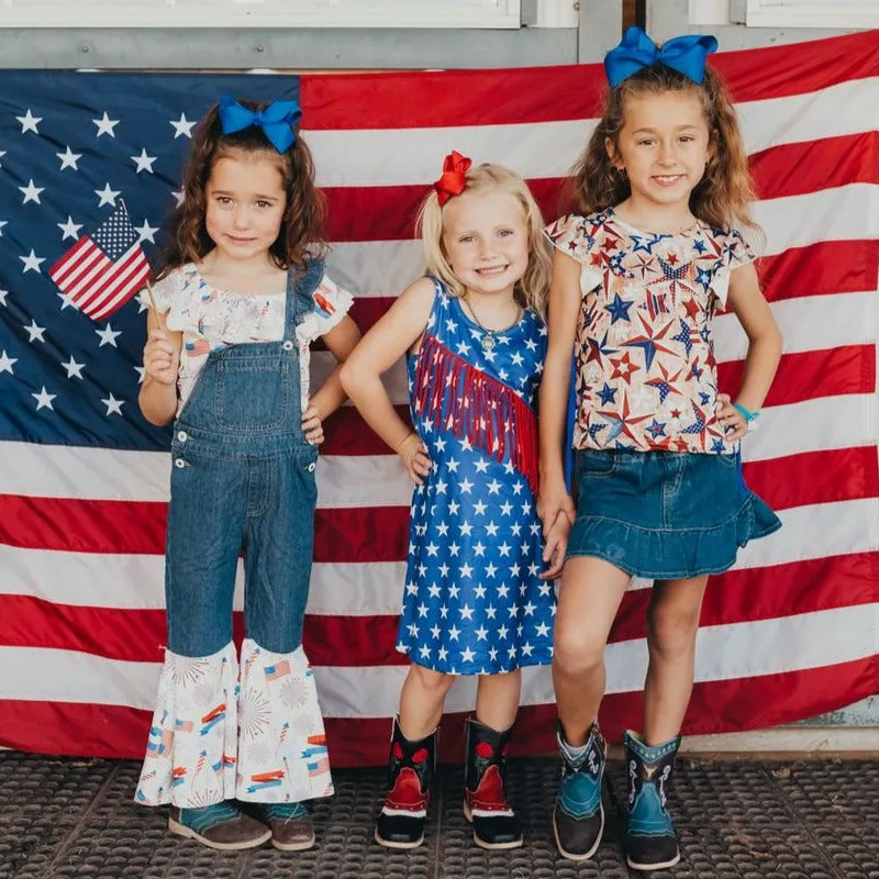 PATRIOTIC DENIM OVERALLS Toddler (2T-5T)
