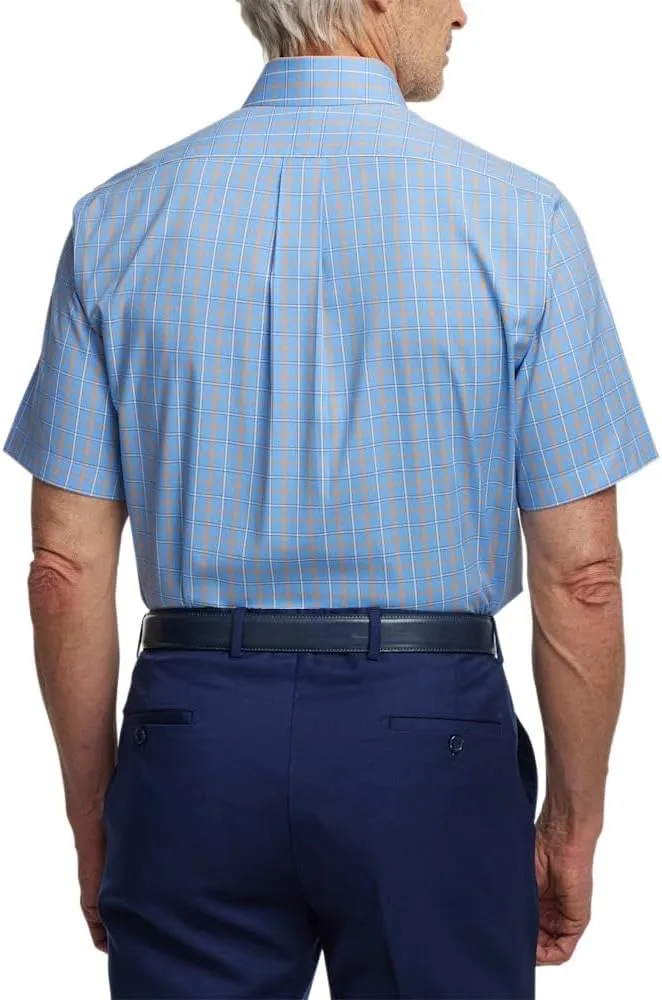 Paul Fredrick Men's Slim Fit Comfort Stretch Non-Iron Check Dress Shirt