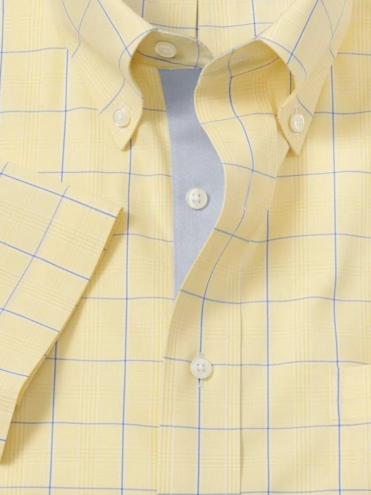 Paul Fredrick Men's Slim Fit Comfort Stretch Non-Iron Check Dress Shirt
