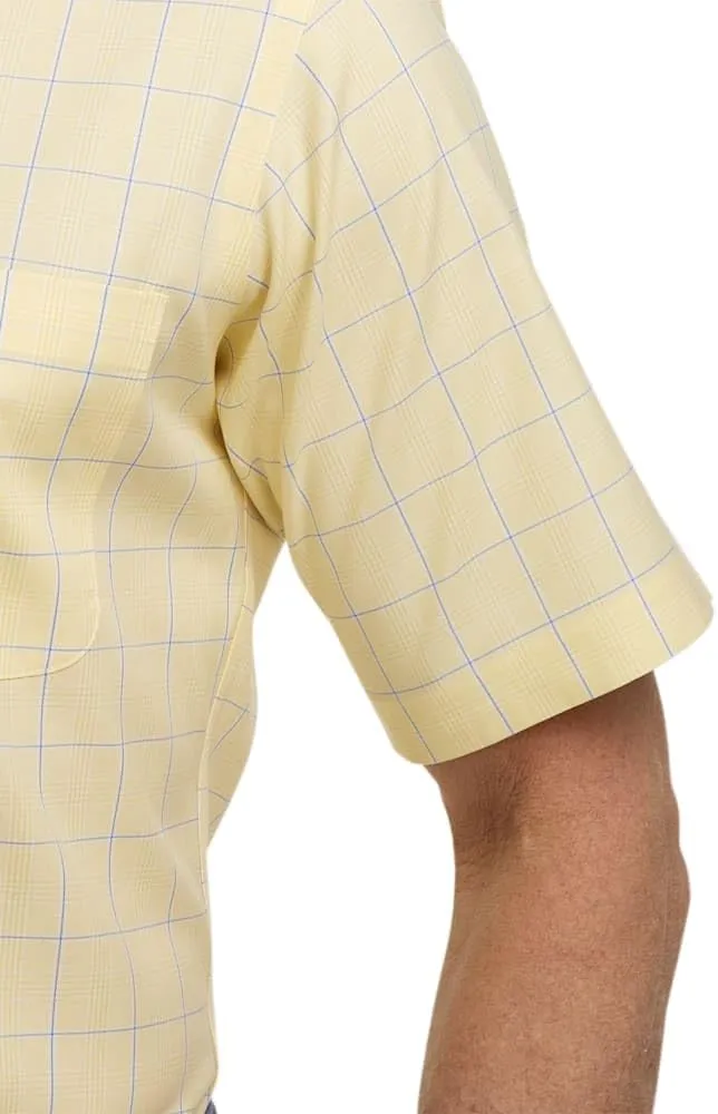 Paul Fredrick Men's Slim Fit Comfort Stretch Non-Iron Check Dress Shirt