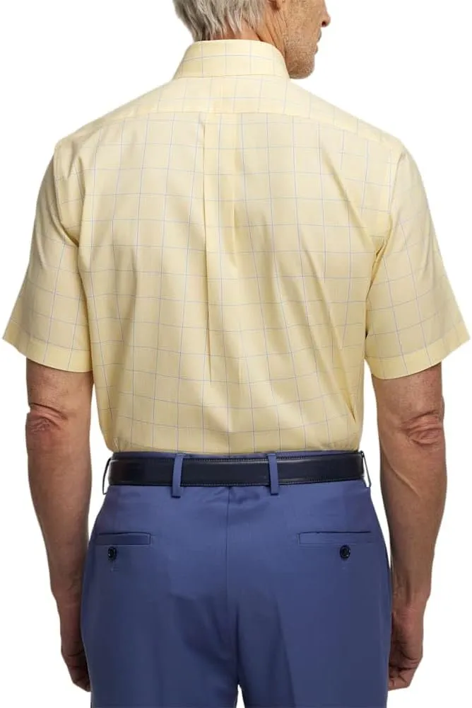 Paul Fredrick Men's Slim Fit Comfort Stretch Non-Iron Check Dress Shirt