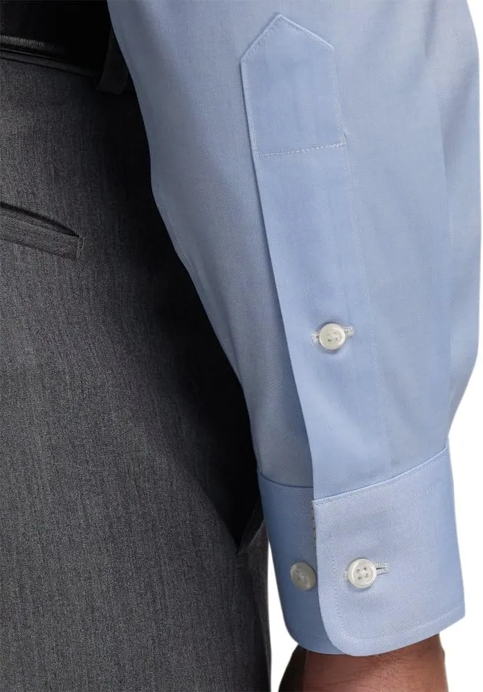 Paul Fredrick Men's Slim Fit Comfort Stretch Non-Iron Solid Dress Shirt