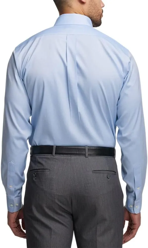 Paul Fredrick Men's Slim Fit Comfort Stretch Non-Iron Solid Dress Shirt