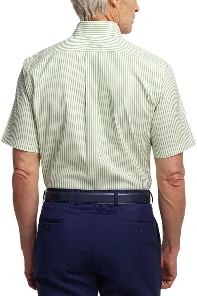 Paul Fredrick Men's Slim Fit Comfort Stretch Non-Iron Stripe Dress Shirt