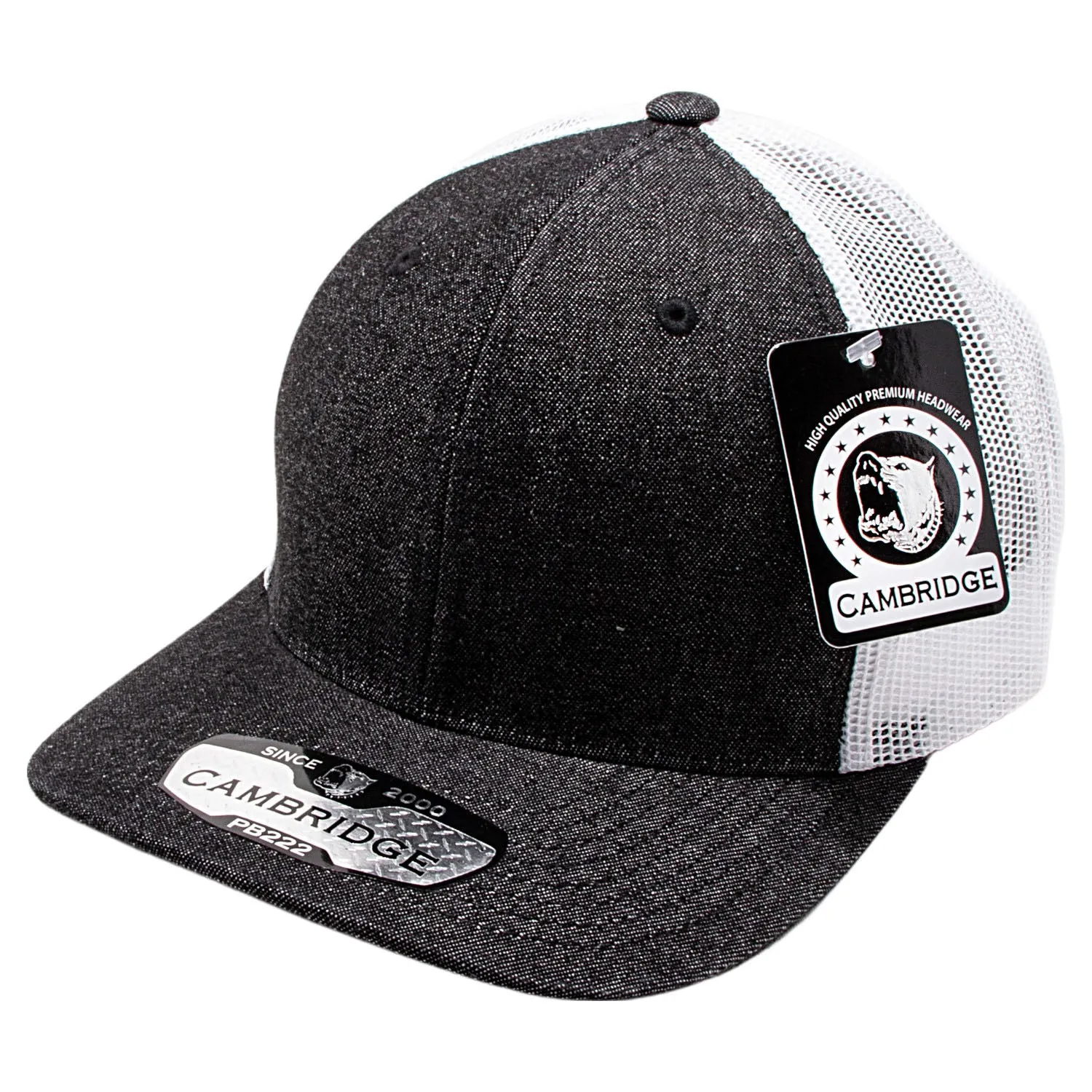 PB222D Pit Bull Cambridge Denim Trucker Hat [Black Denim/White]