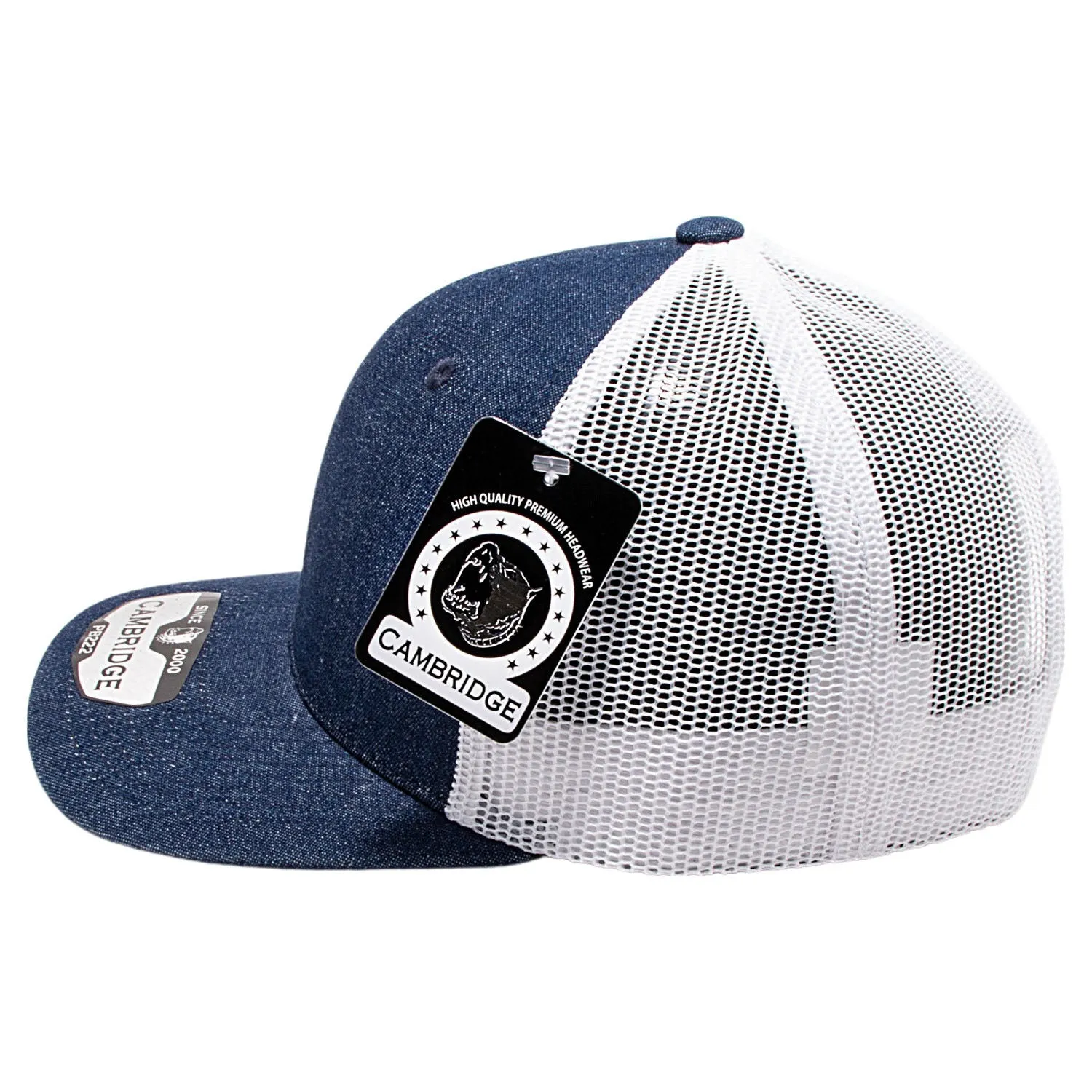 PB222D Pit Bull Cambridge Denim Trucker Hat [Dark Denim/White]