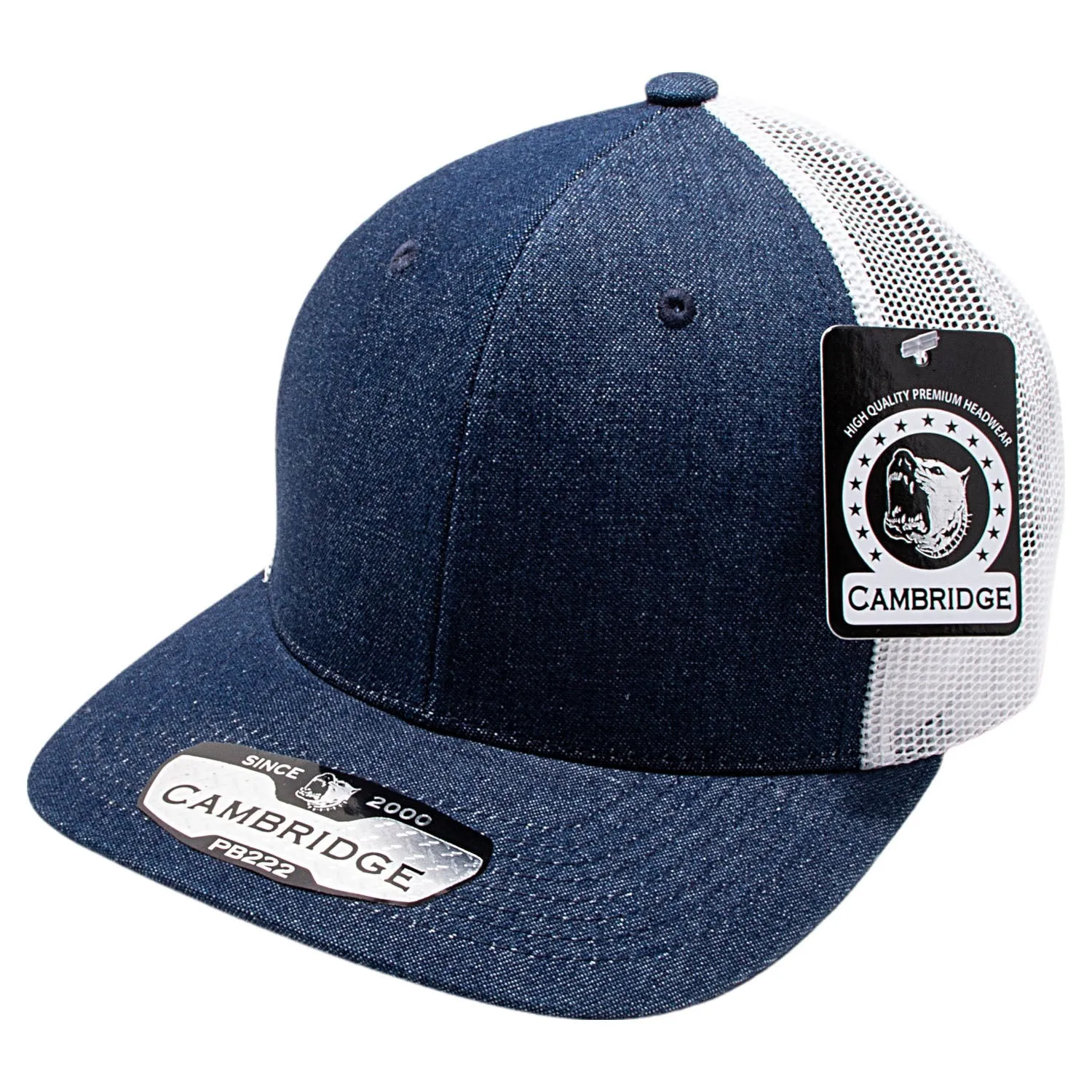 PB222D Pit Bull Cambridge Denim Trucker Hat [Dark Denim/White]