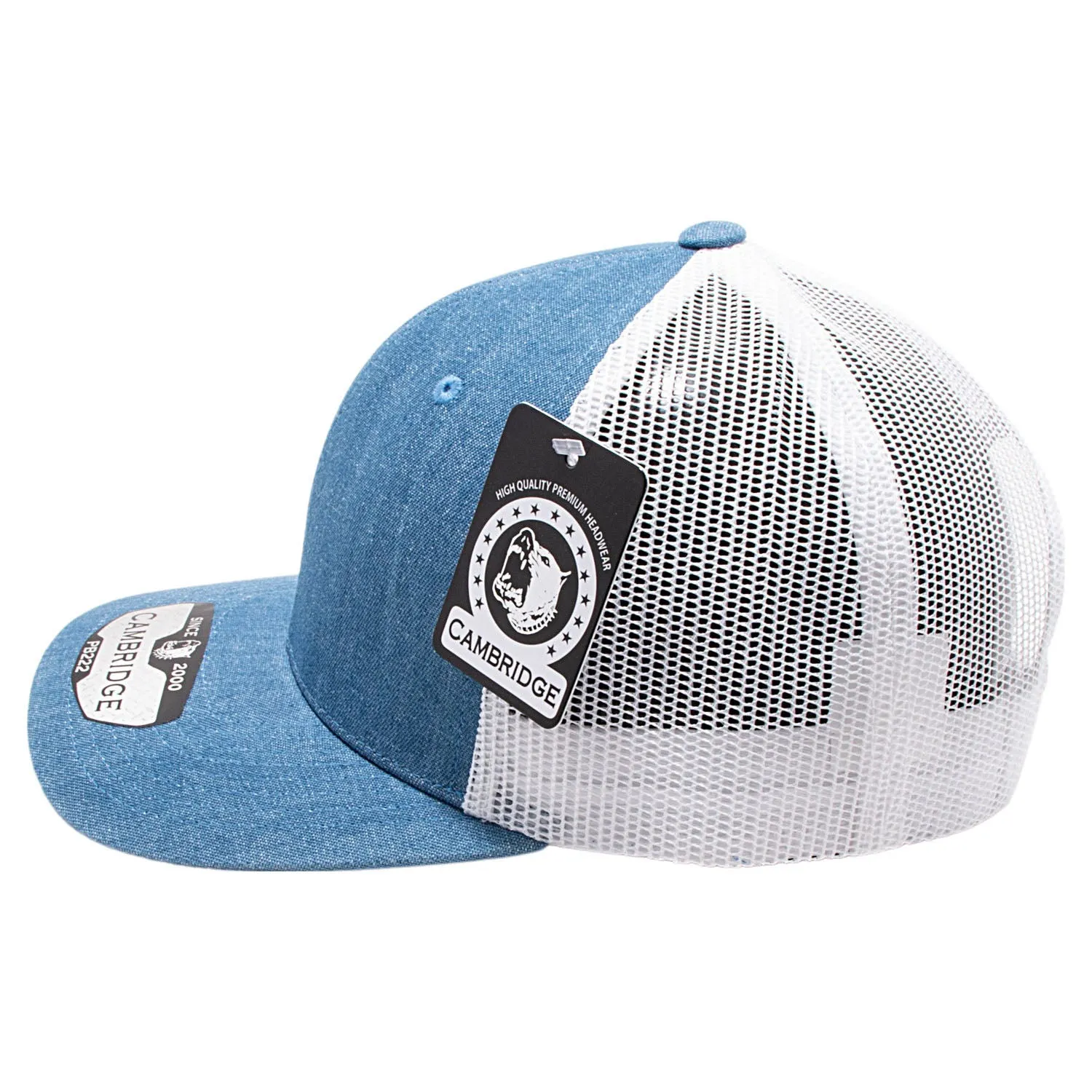 PB222D Pit Bull Cambridge Denim Trucker Hat [Light Denim/White]