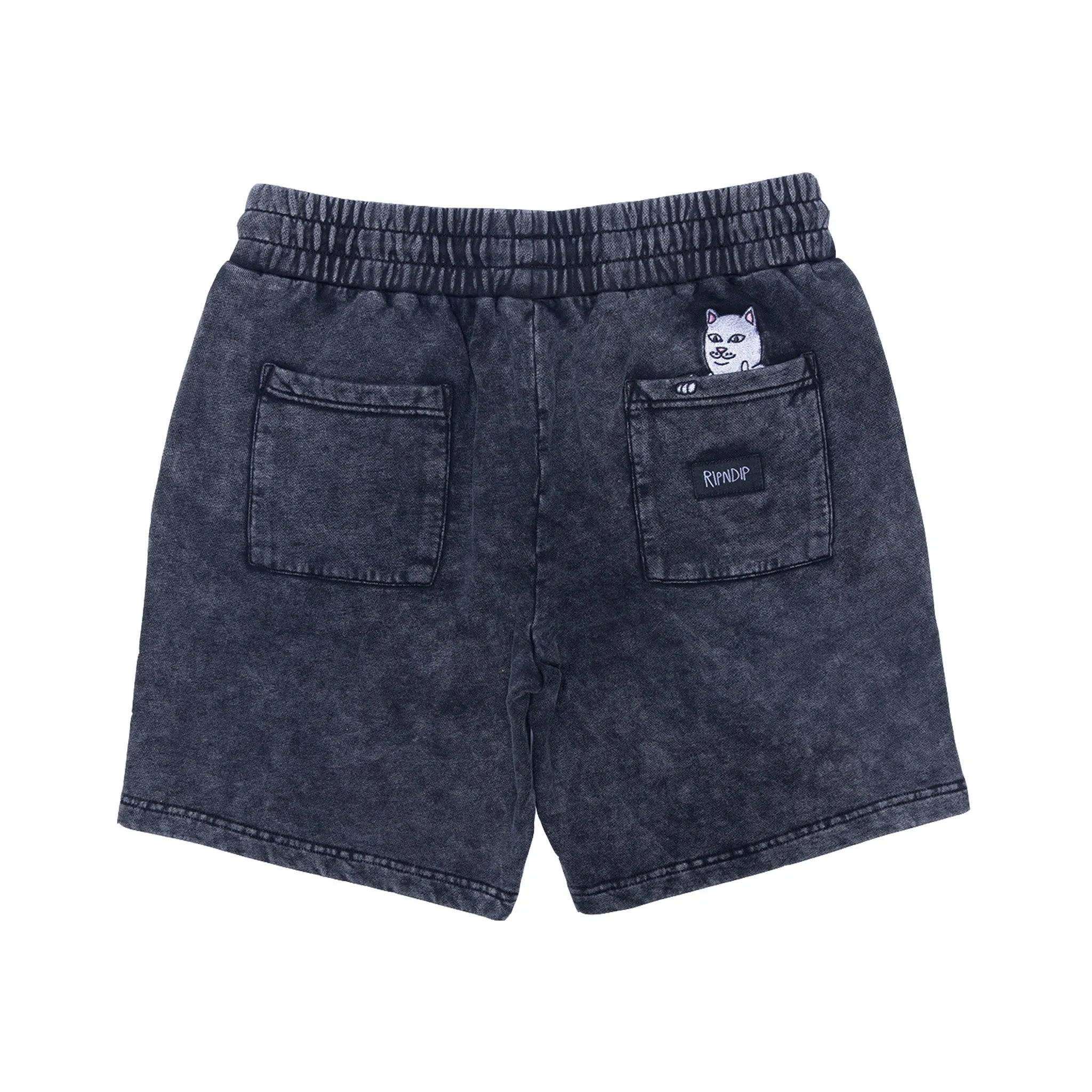 Peek A Nermal Sweatshorts (Black Acid Wash)