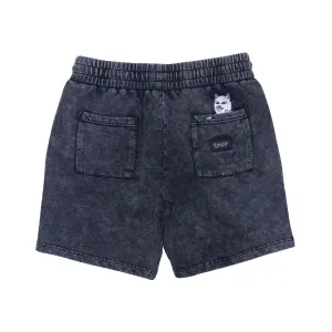 Peek A Nermal Sweatshorts (Black Acid Wash)