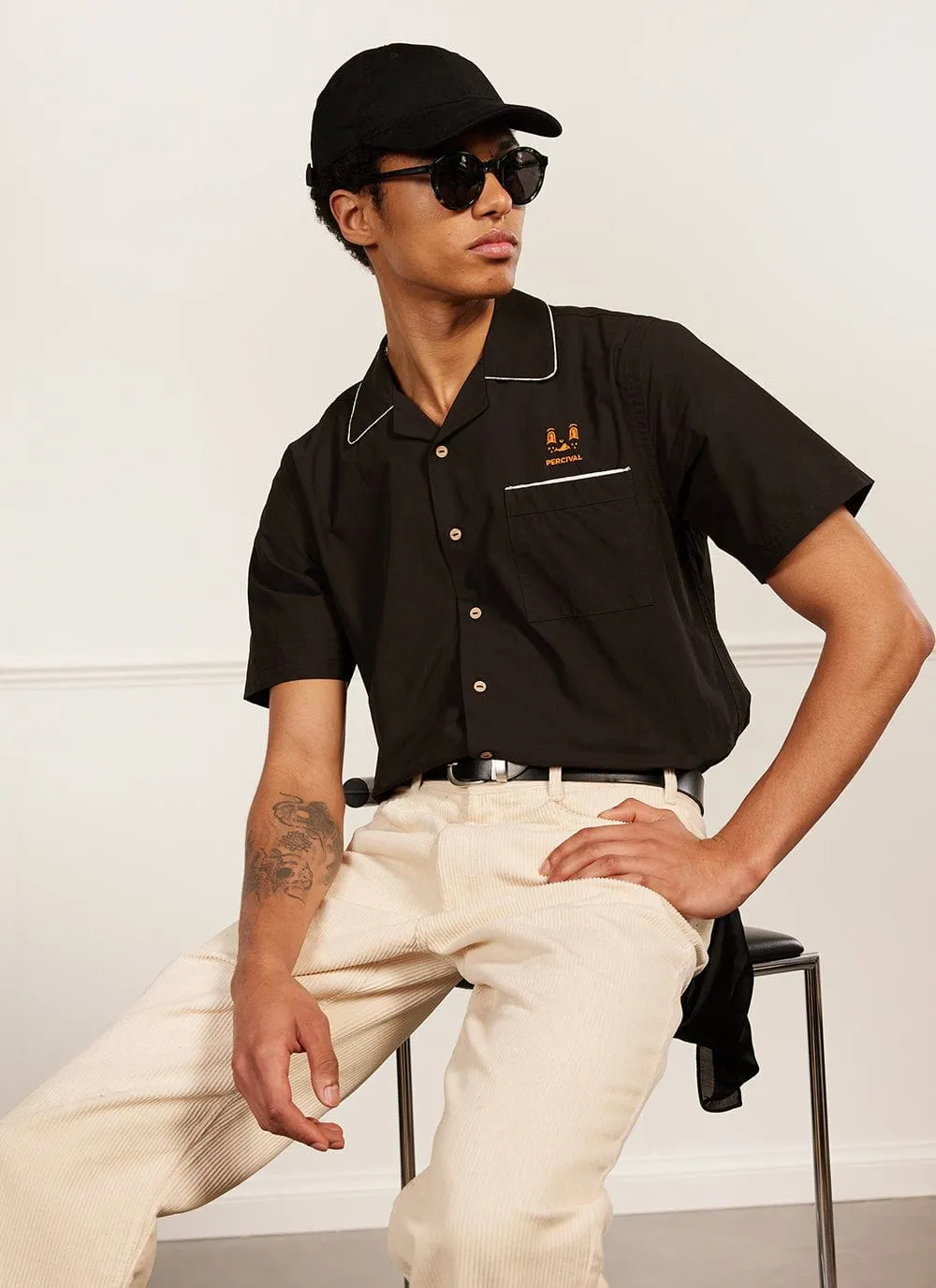 PerciCo Bowling Shirt | Cotton | Black