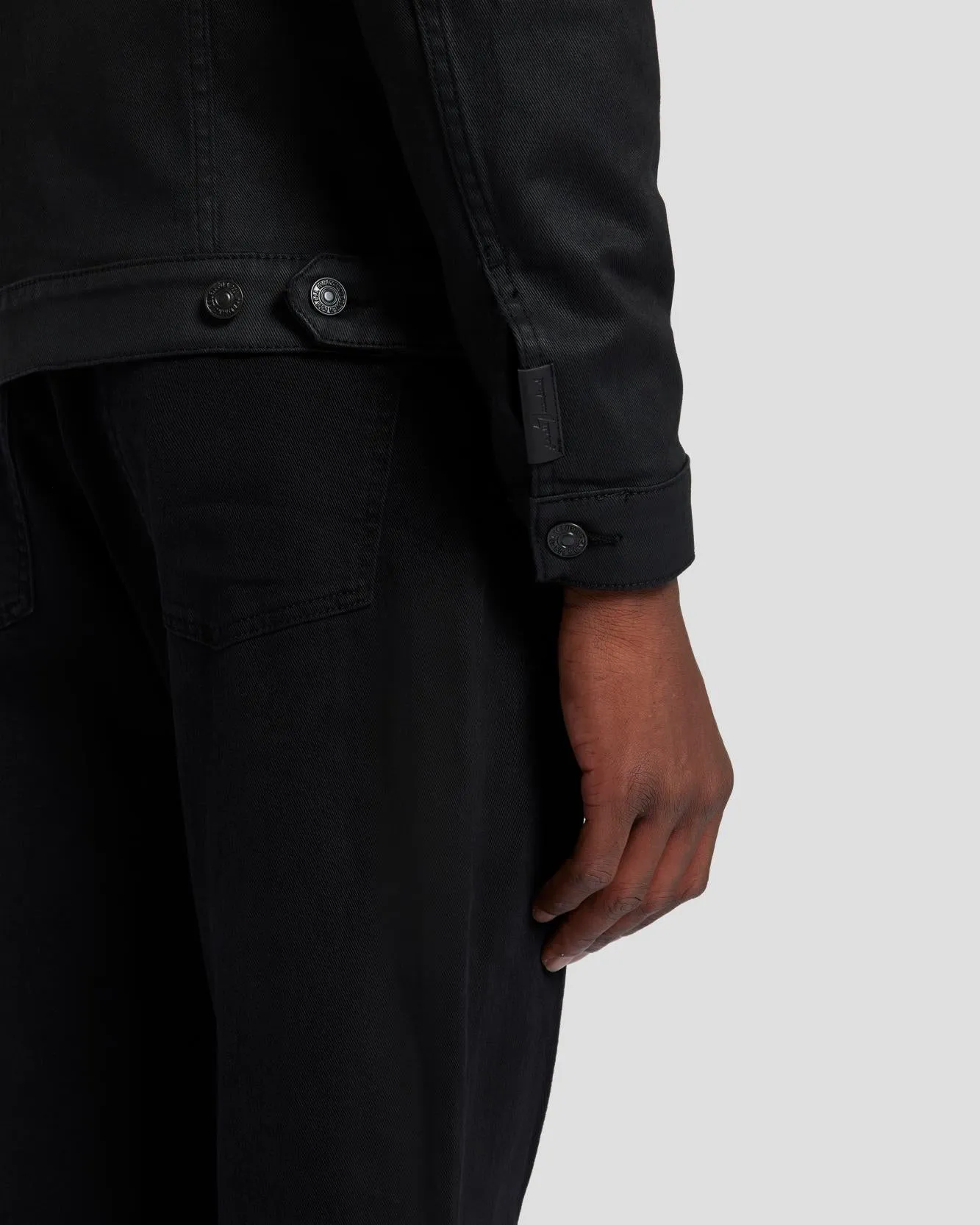 Perfect Trucker Jacket in Coated Black