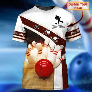 Personalized Men'S Bowling Shirt, 3D Full Printed Bowling Tshirt, Bowling Shirts, Custom Bowling Shirt