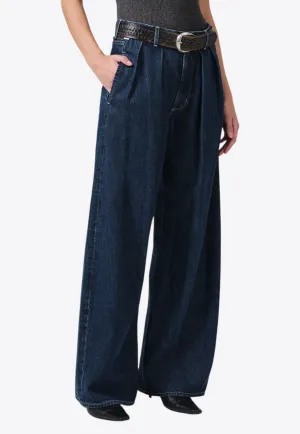 Petra Pleated Wide-Leg Jeans