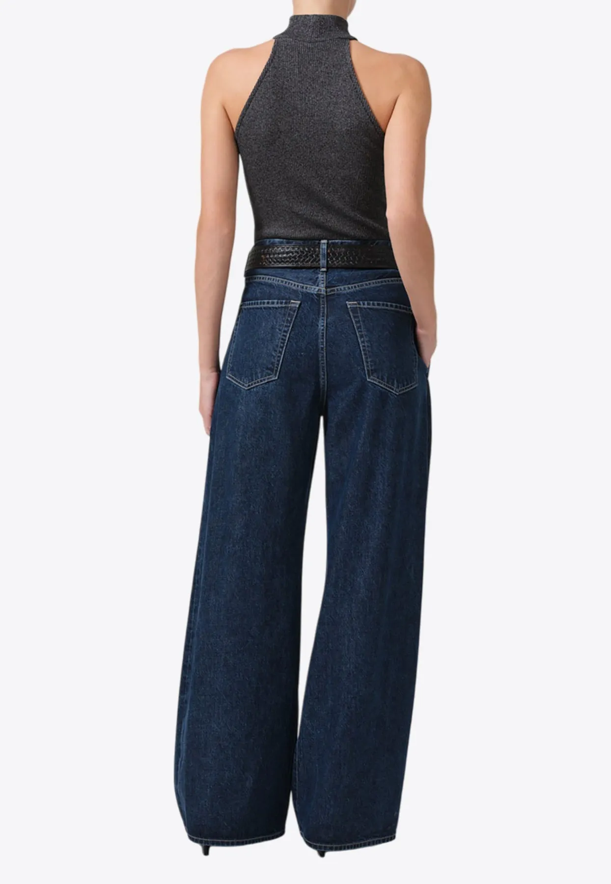 Petra Pleated Wide-Leg Jeans