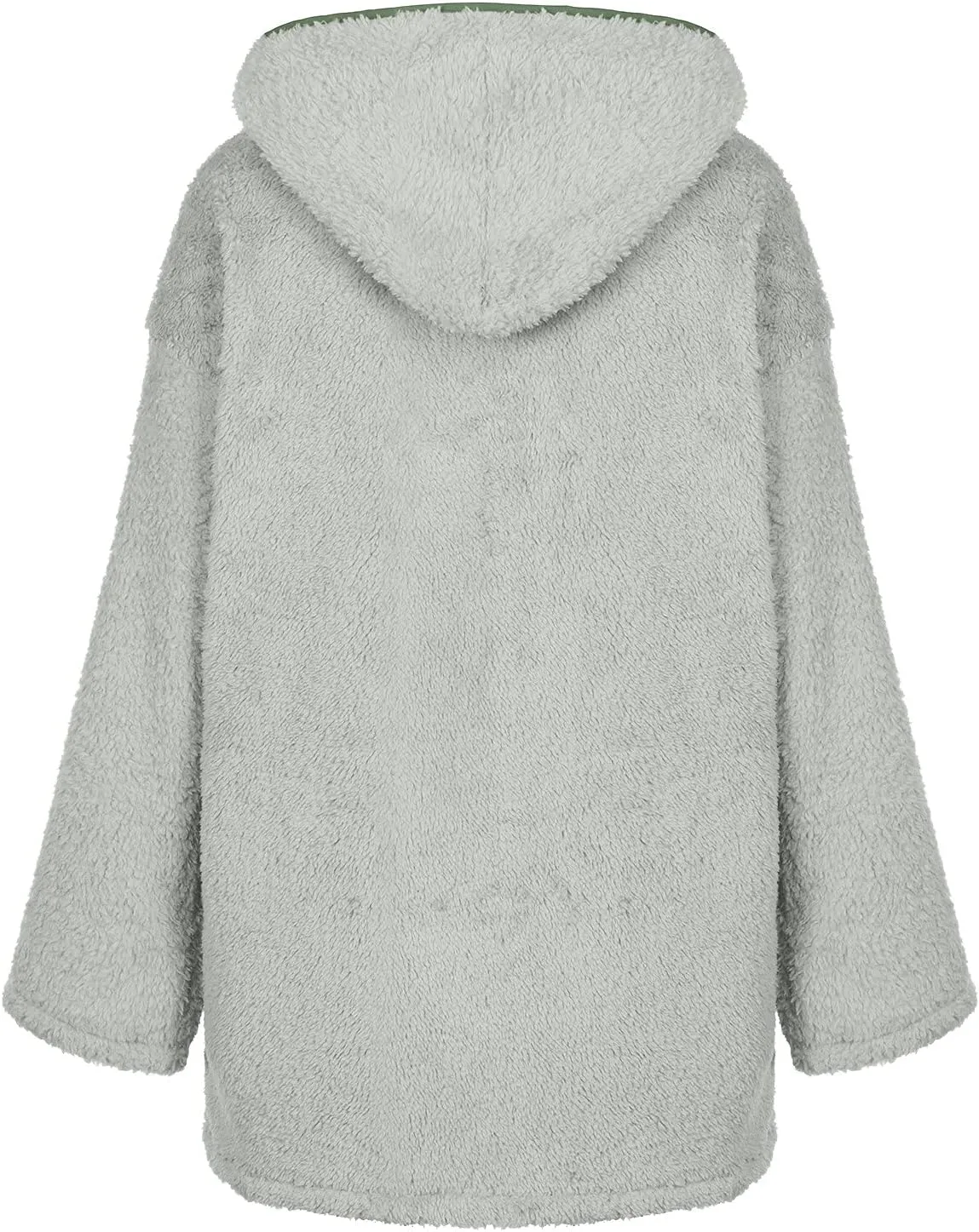 PETYCZEN Winter Coats for Women,Fuzzy Sherpa Lapel Open Front Long Cardigan Coat Fleece Lined Zip Up Hooded Jackets Outerwear