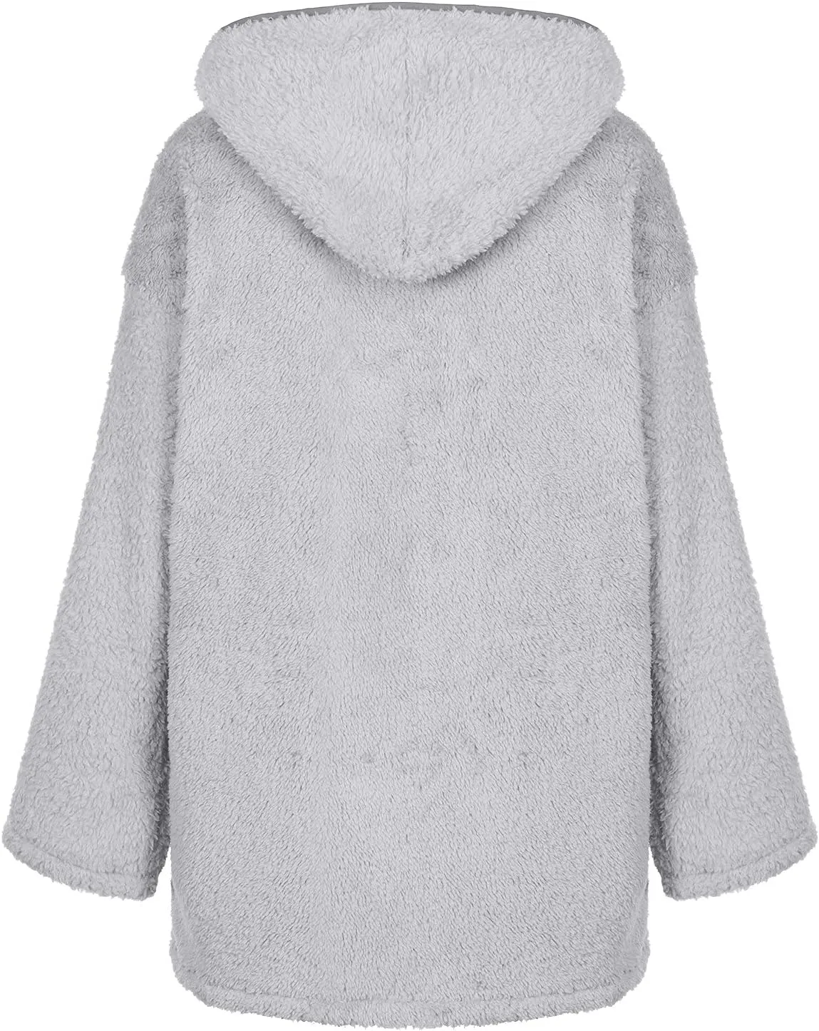 PETYCZEN Winter Coats for Women,Fuzzy Sherpa Lapel Open Front Long Cardigan Coat Fleece Lined Zip Up Hooded Jackets Outerwear