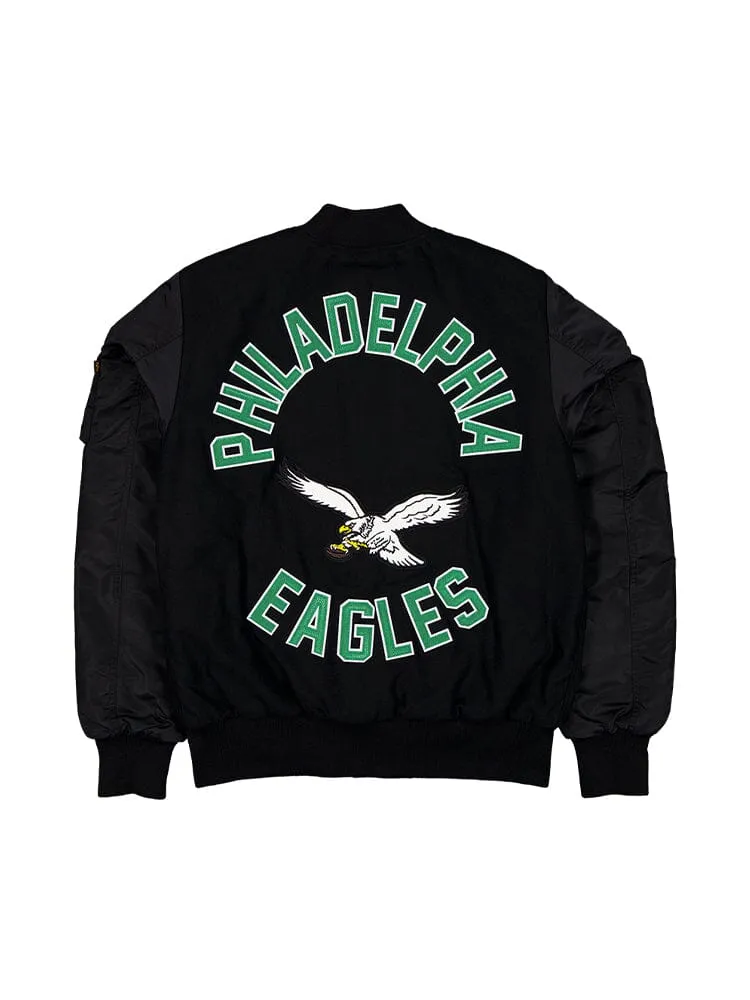 PHILADELPHIA EAGLES X ALPHA X NEW ERA MA-1 BOMBER JACKET