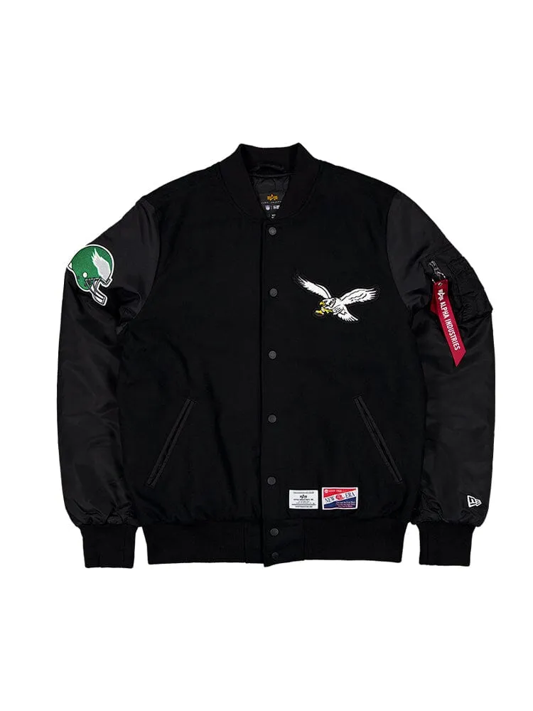 PHILADELPHIA EAGLES X ALPHA X NEW ERA MA-1 BOMBER JACKET