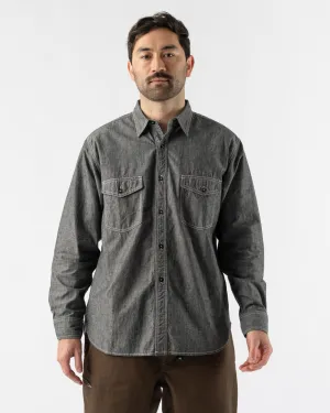 Pilgrim Surf   Supply Rucker Chambray Shirt in Black