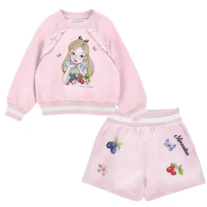 Pink Alice Sweat Top & Shorts Set