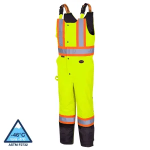 Pioneer Men's Hi Vis Insulated Bib Overalls, CSA Certified, 300D Oxford Poly, Waterproof, Quilted Lining, Reflective Tape, Safety Gear | Sizes XXS-5XL