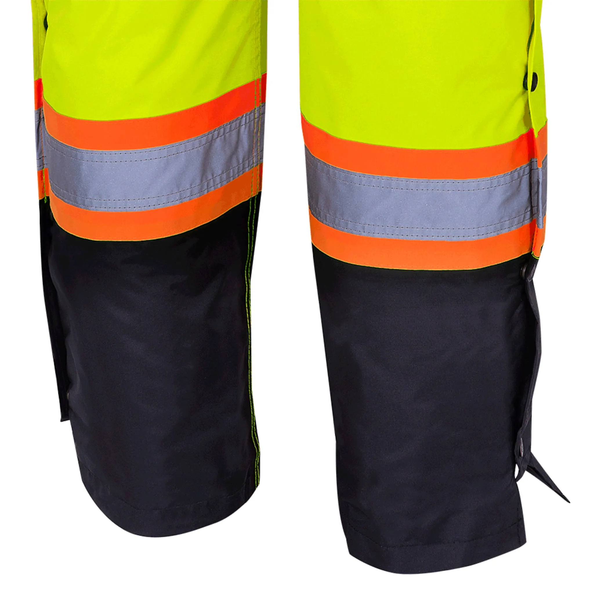 Pioneer Men's Hi Vis Insulated Bib Overalls, CSA Certified, 300D Oxford Poly, Waterproof, Quilted Lining, Reflective Tape, Safety Gear | Sizes XXS-5XL