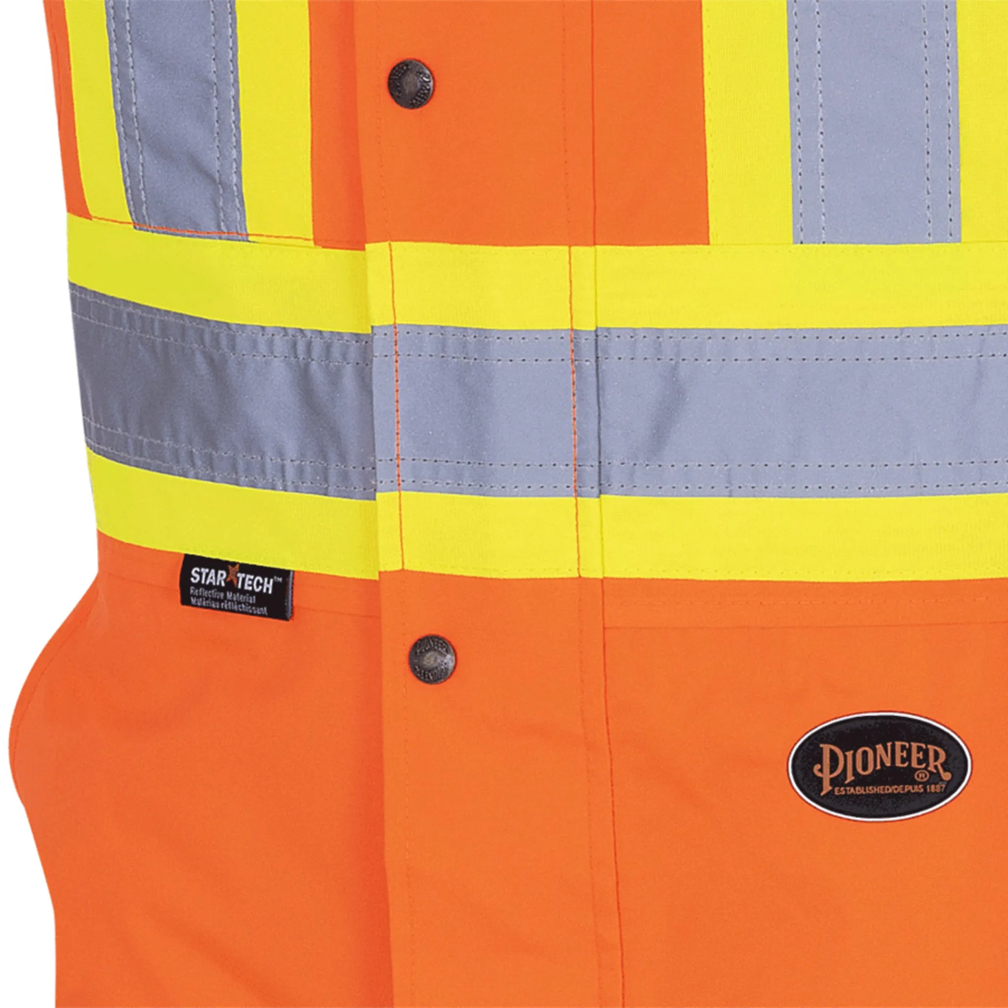 Pioneer Men's Hi Vis Insulated Bib Overalls, CSA Certified, 300D Oxford Poly, Waterproof, Quilted Lining, Reflective Tape, Safety Gear | Sizes XXS-5XL