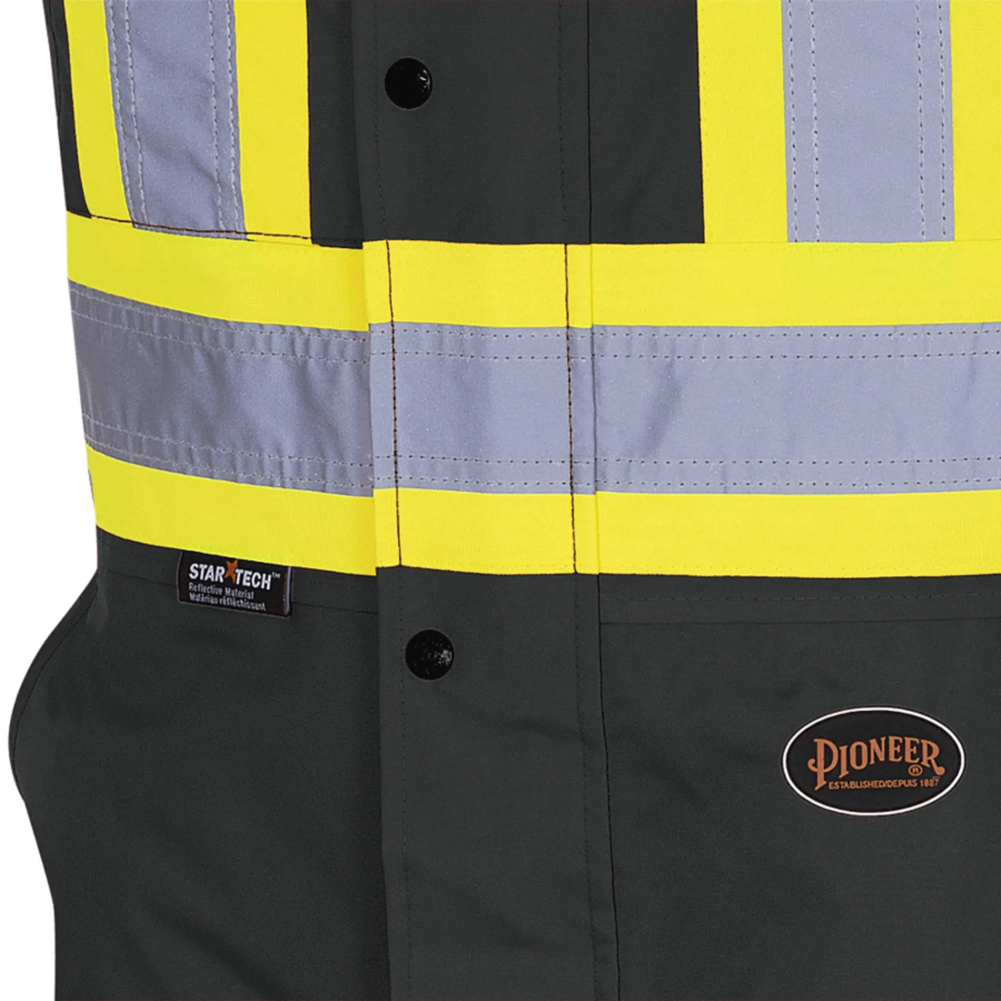 Pioneer Men's Hi Vis Insulated Bib Overalls, CSA Certified, 300D Oxford Poly, Waterproof, Quilted Lining, Reflective Tape, Safety Gear | Sizes XXS-5XL