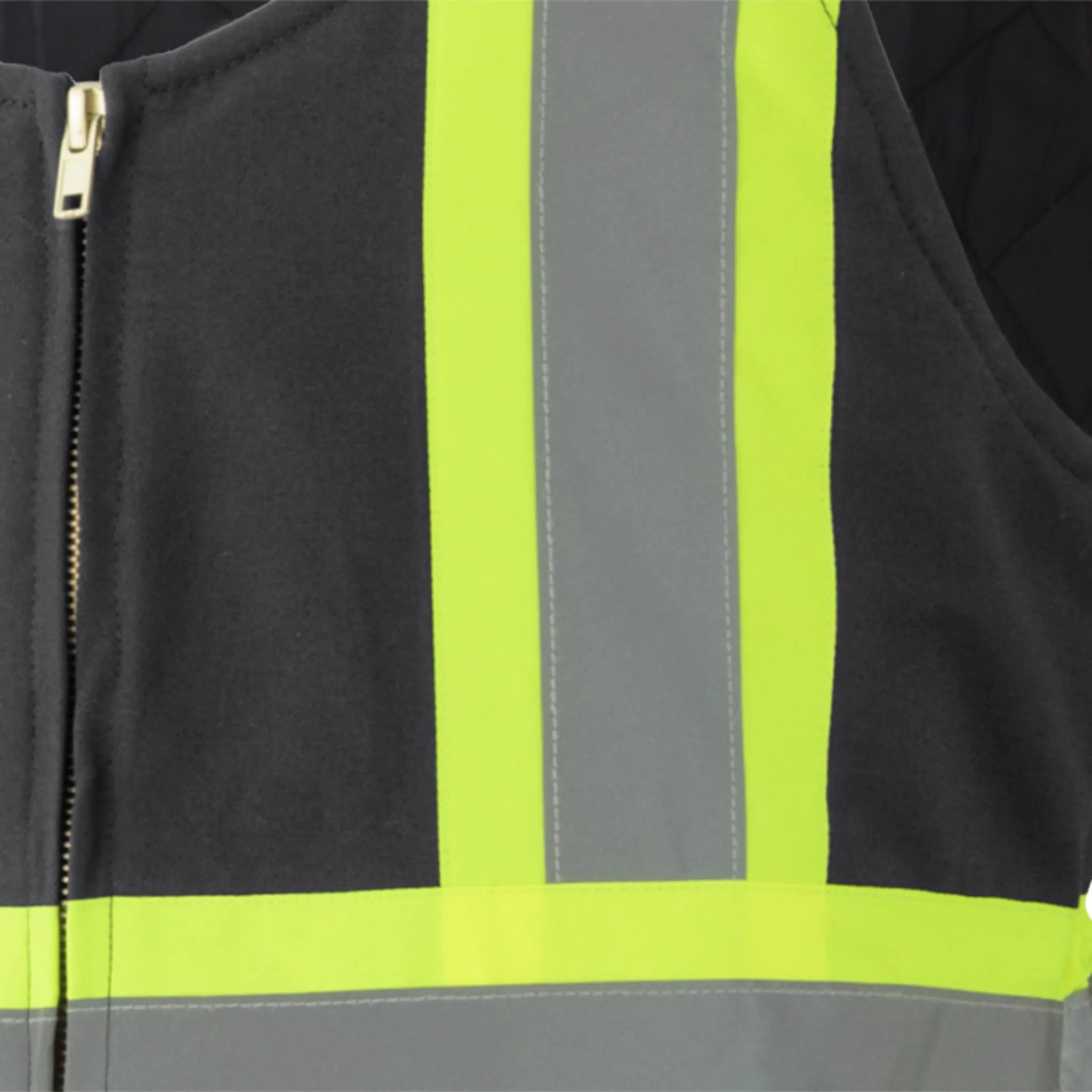 Pioneer Men's Hi-Vis Quilted Cotton Duck Bib Overalls - CSA Approved, Insulated, Reflective, Durable | 10.5oz Fabric, Adjustable Fit | Sizes S-4XL