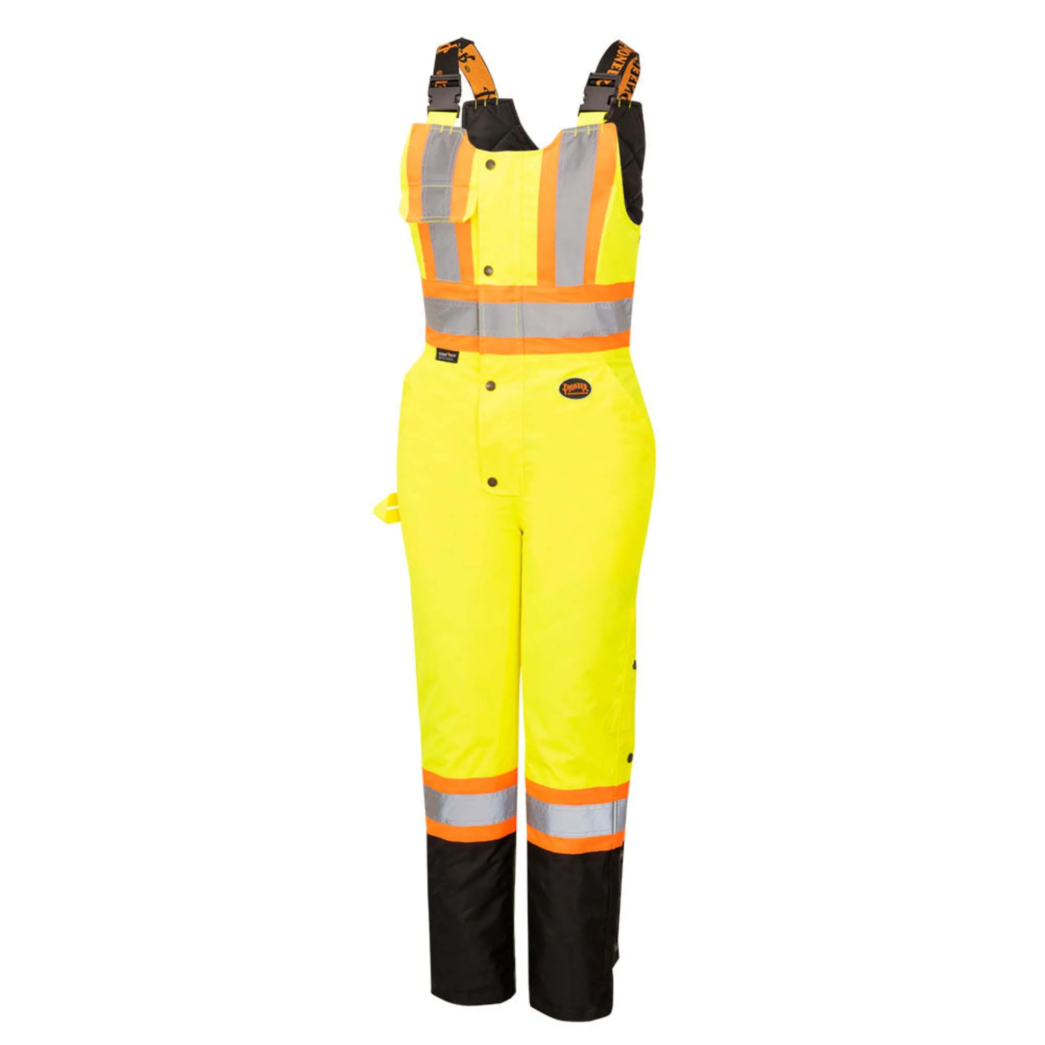 Pioneer Women's Hi-Vis Waterproof Overalls with Adjustable Straps, Reflective Tape for Safety, All-Weather Protection, Durable Workwear | Sizes XS-4XL