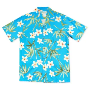 pipiwai blue hawaiian rayon shirt