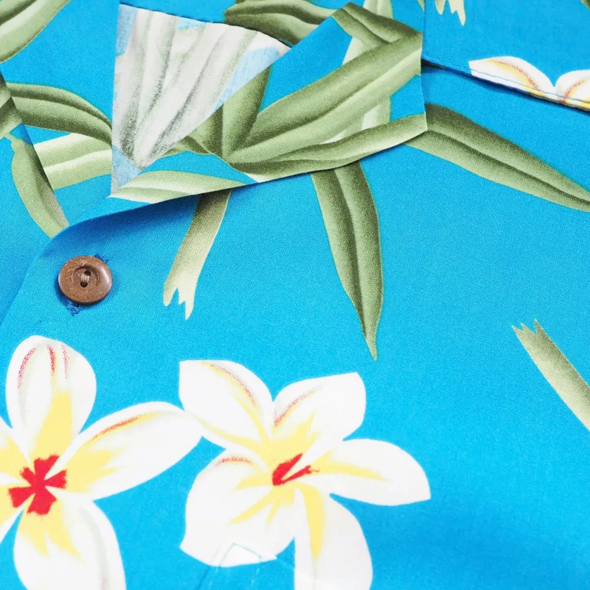 pipiwai blue hawaiian rayon shirt