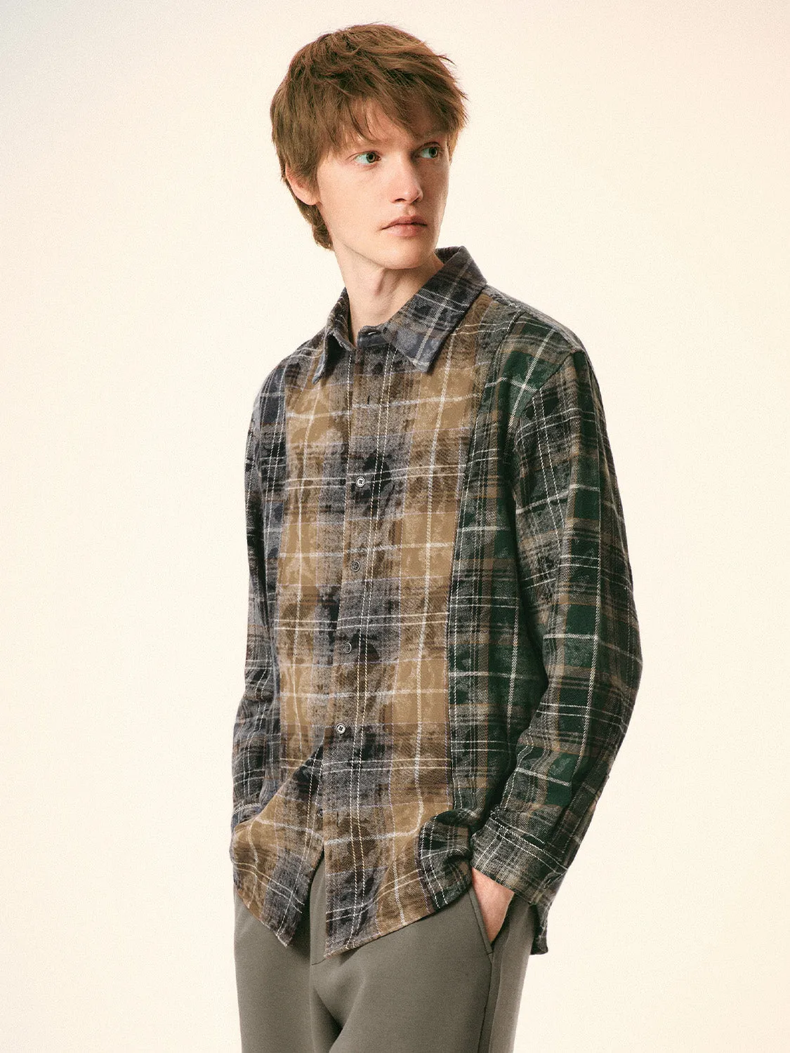 Plaid Button Up Loose Shirts