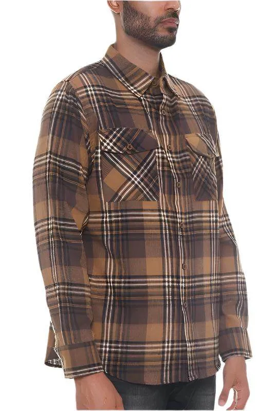 Plaid Flannel Long Sleeve Shirts S - 3XL