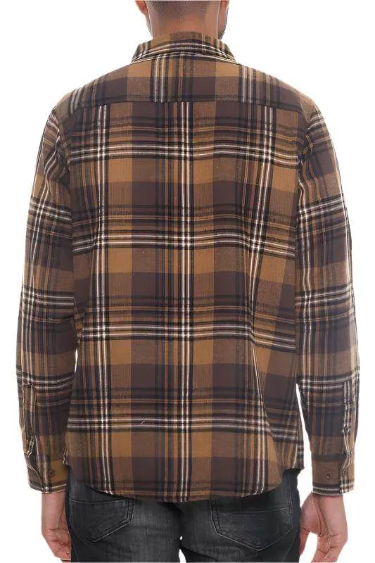 Plaid Flannel Long Sleeve Shirts S - 3XL